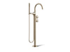Kohler K-T77984-9 Components Floor-mount bath filler trim with industrial handles and handshower