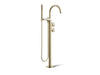 Kohler K-T77984-9 Components Floor-mount bath filler trim with industrial handles and handshower