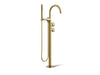 KOHLER K-T77984-9 Components Floor-mount bath filler trim with industrial handles and handshower
