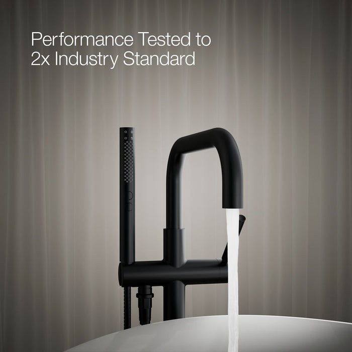 Kohler K-T97328-4 Purist Floor-mount bath filler trim with handshower