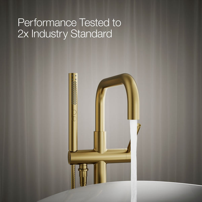 Kohler K-T97328-4 Purist Floor-mount bath filler trim with handshower