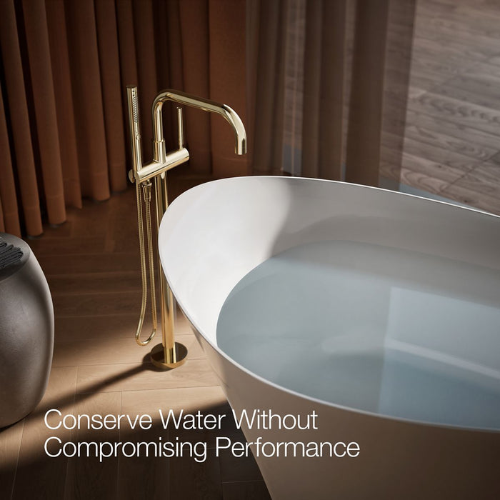 KOHLER K-T97328-4 Purist Floor-mount bath filler trim with handshower