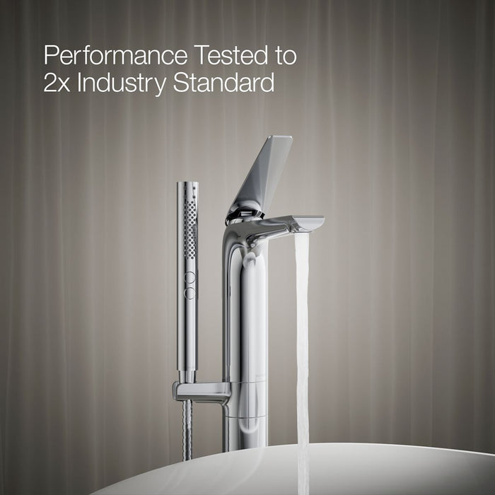 KOHLER K-T97367-4 Avid Floor-mount bath filler trim, polished chrome - view 4