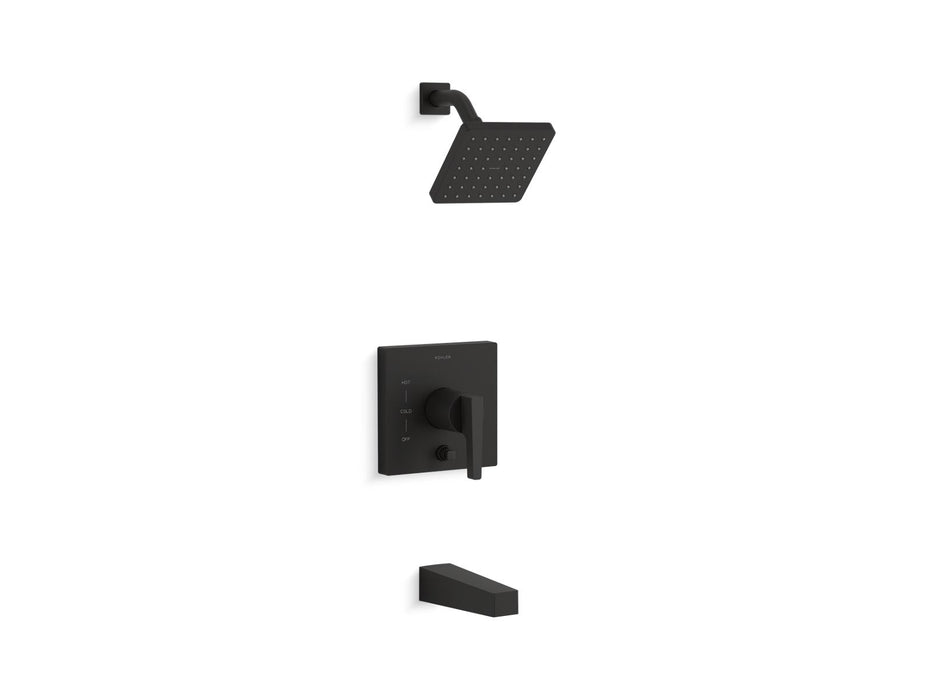 KOHLER K-T99763-4 Honesty Rite-Temp bath and shower trim kit with push-button diverter, 2.5 gpm, matte black