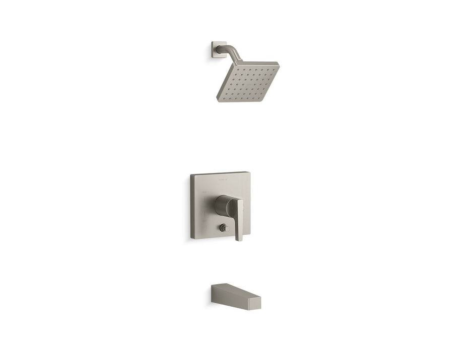 KOHLER K-T99763-4 Honesty Rite-Temp bath and shower trim kit with push-button diverter, 2.5 gpm, vibrant brushed nickel