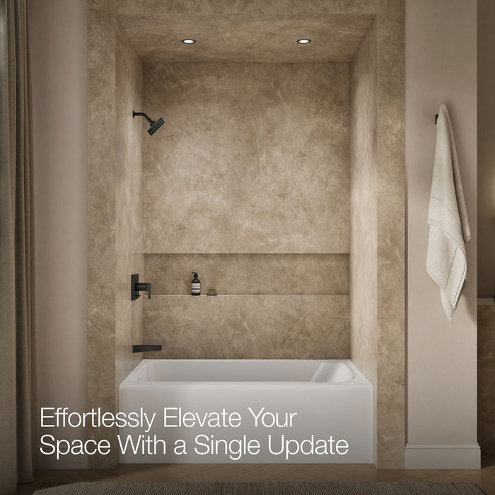 Up to 2 walls & multiple product categories visible, 1-point perspective