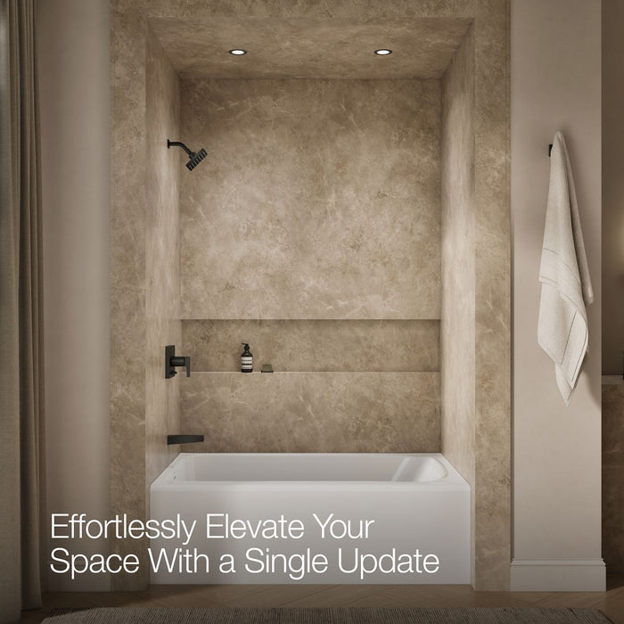 Up to 2 walls & multiple product categories visible, 1-point perspective
