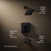 3/4 view of product with dimensions