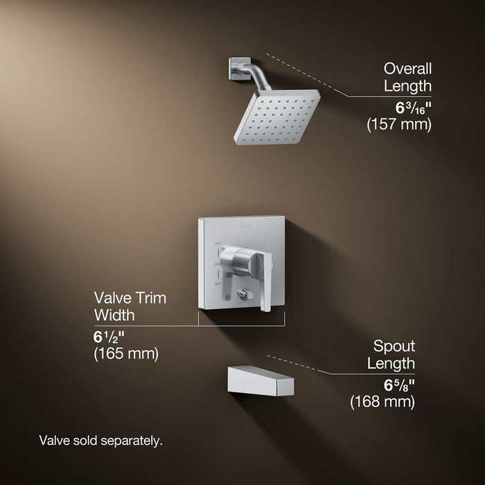 3/4 view of product with dimensions