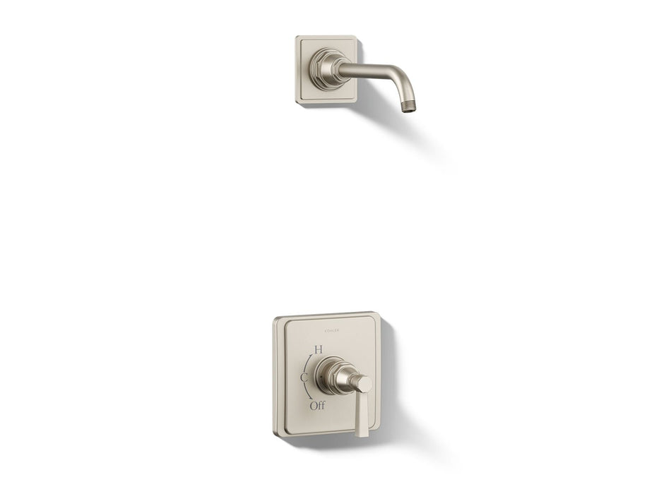 KOHLER K-TLS13134-4A Pinstripe Rite-Temp shower trim kit with lever handle, without showerhead