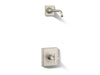 KOHLER K-TLS13134-3A Pinstripe Rite-Temp shower trim kit with cross handle, without showerhead