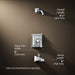 3/4 view of product with dimensions
