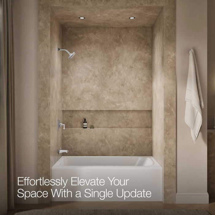 Up to 2 walls & multiple product categories visible, 1-point perspective