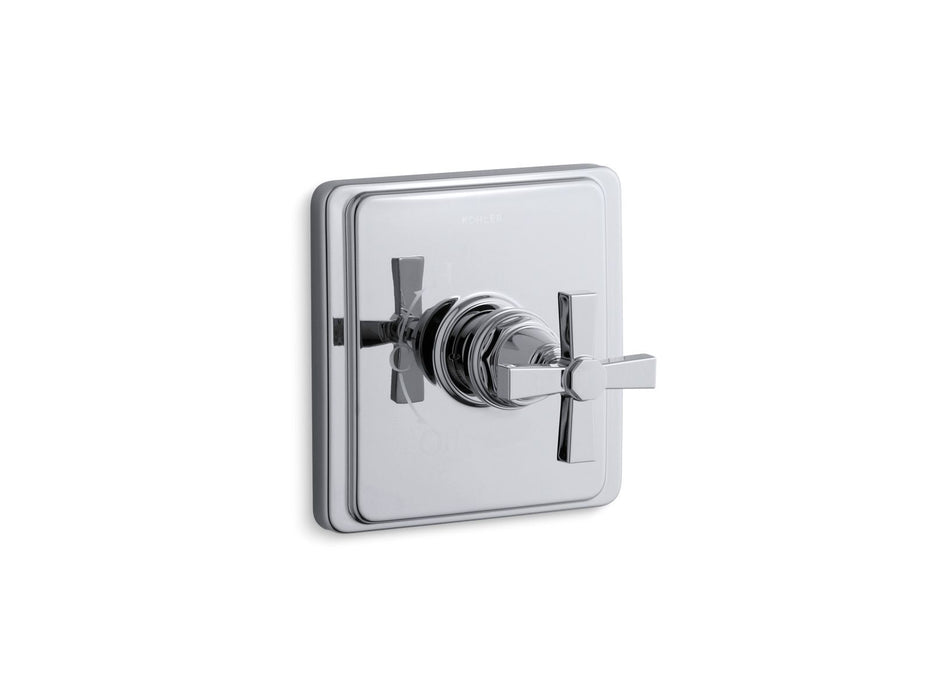 KOHLER K-TS13135-3A Pinstripe Rite-Temp valve trim with cross handle
