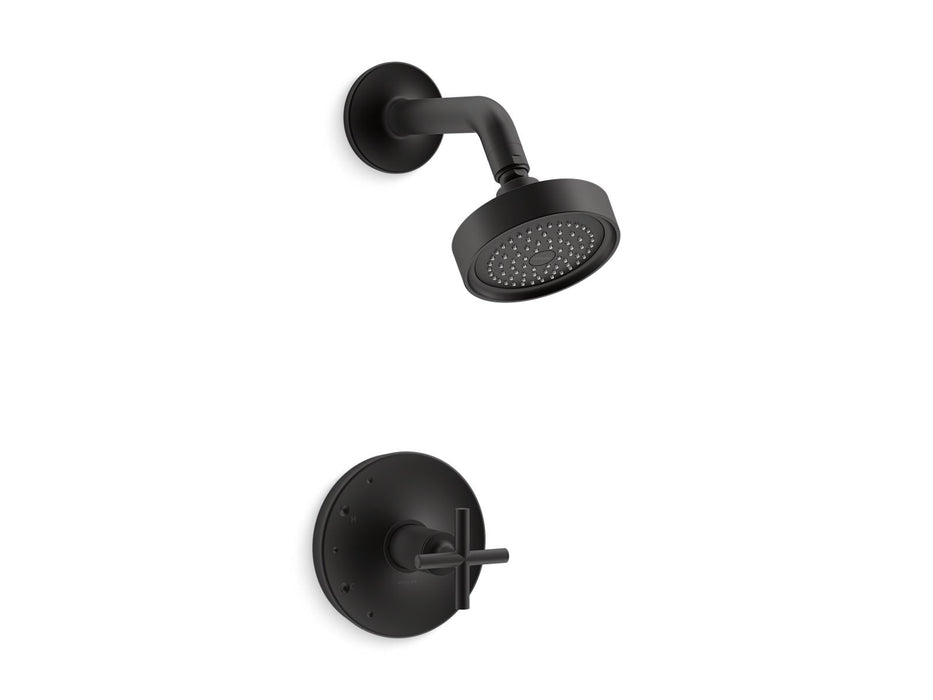 Kohler K-TS14422-3 Purist Rite-Temp shower trim kit with cross handle, 2.5 gpm