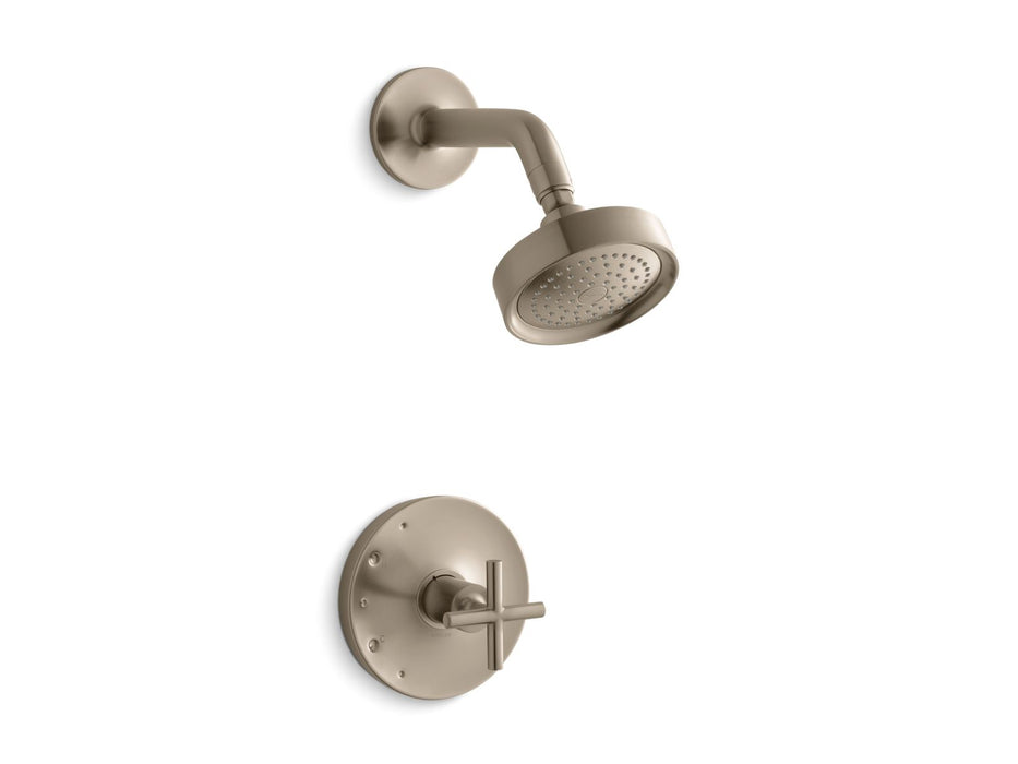 Kohler K-TS14422-3 Purist Rite-Temp shower trim kit with cross handle, 2.5 gpm
