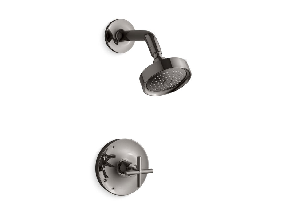 Kohler K-TS14422-3 Purist Rite-Temp shower trim kit with cross handle, 2.5 gpm