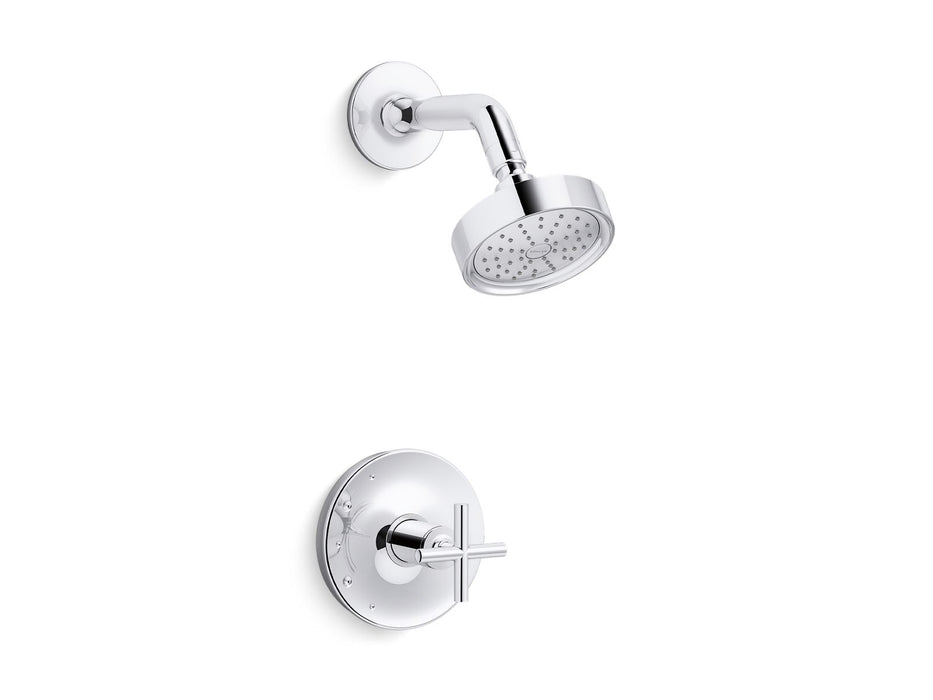 Kohler K-TS14422-3G Purist Rite-Temp shower trim kit with cross handle, 1.75 gpm