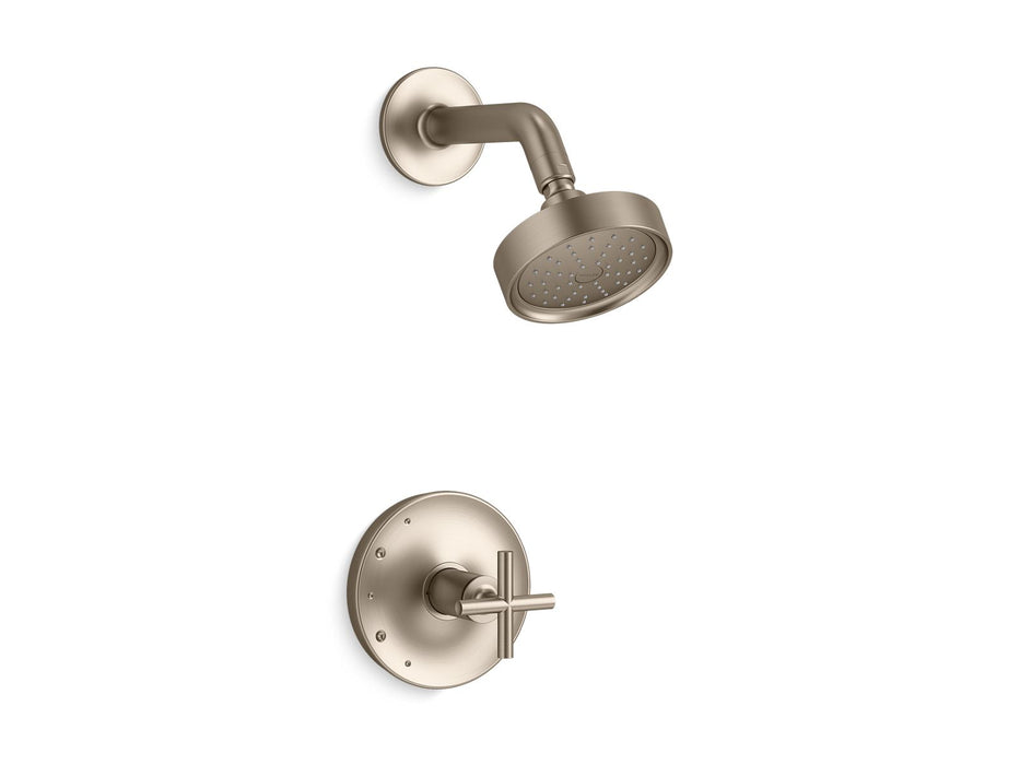 Kohler K-TS14422-3G Purist Rite-Temp shower trim kit with cross handle, 1.75 gpm