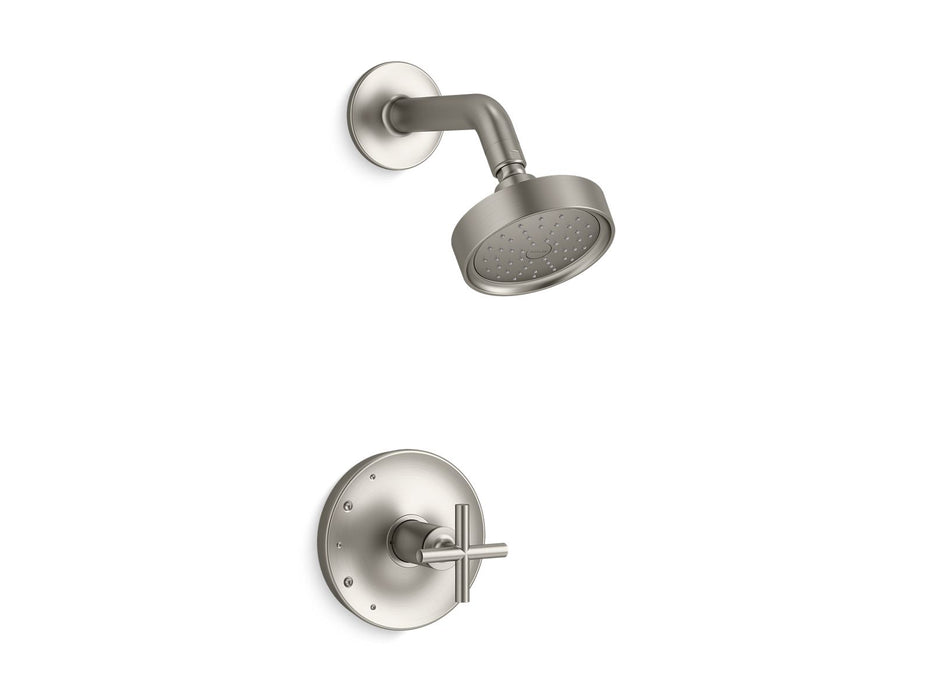 Kohler K-TS14422-3G Purist Rite-Temp shower trim kit with cross handle, 1.75 gpm