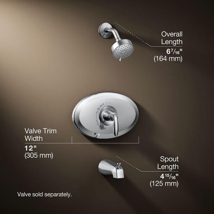 3/4 view of product with dimensions