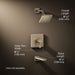 3/4 view of product with dimensions