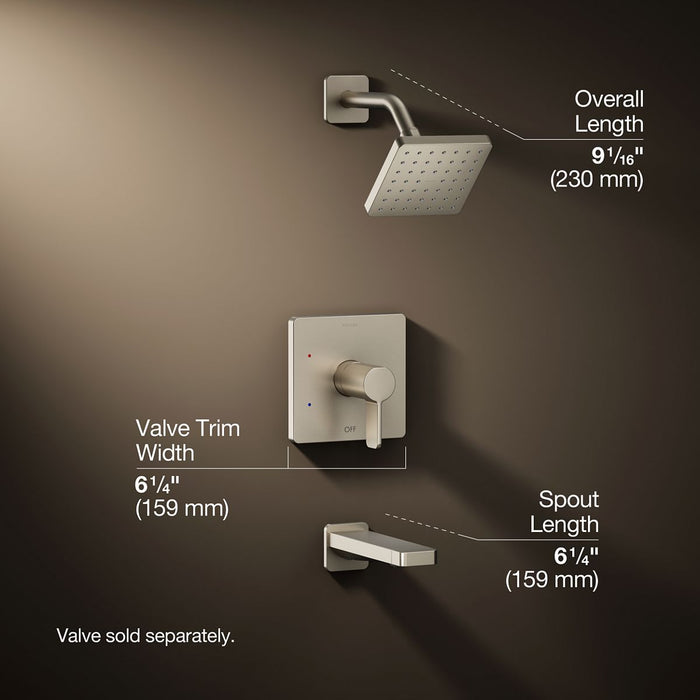 3/4 view of product with dimensions