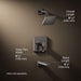 3/4 view of product with dimensions