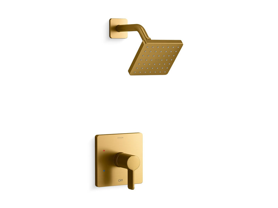 KOHLER K-TS23503-4 Parallel Rite-Temp shower trim kit, 2.5 gpm, vibrant brushed moderne brass