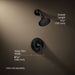 3/4 view of product with dimensions