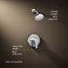 3/4 view of product with dimensions