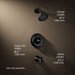 3/4 view of product with dimensions