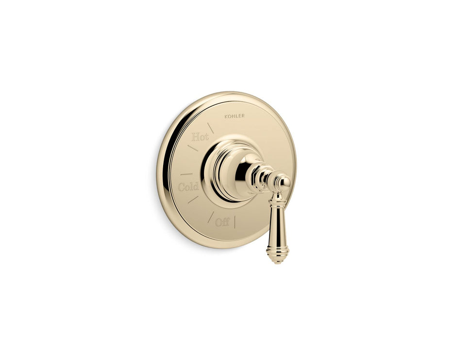 Kohler K-TS72767-4 Artifacts Rite-Temp valve trim with lever handle