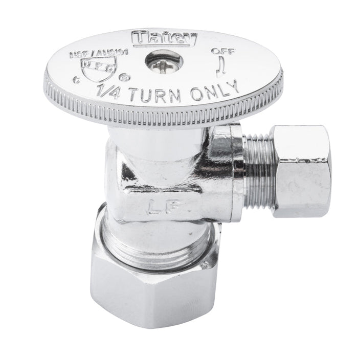Oatey 4701PCLF 5/8" OD Inlet x 3/8" OD Outlet 1/4-Turn Angle Water Stop Valve