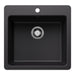 BLANCO Liven SILGRANIT 21" Single Bowl Dual Mount Kitchen Sink - Coal Black