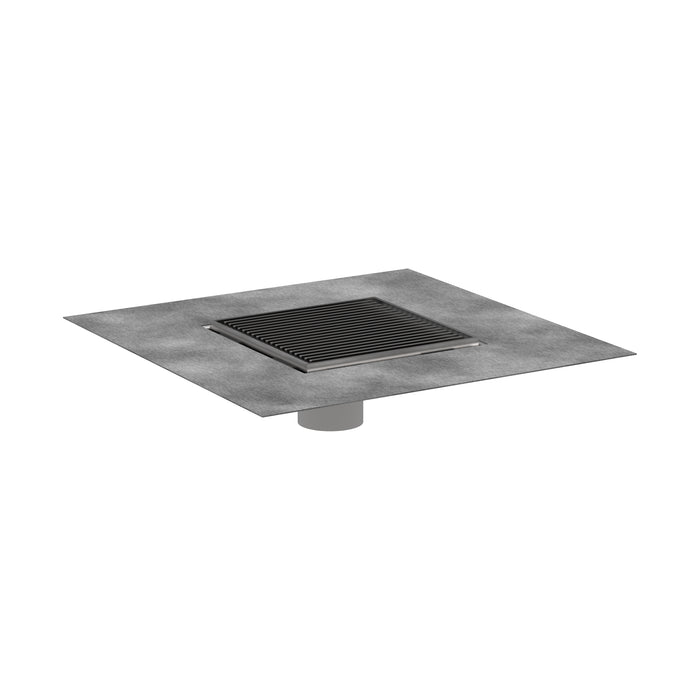 hansgrohe RainDrain Brilliance Point Drain Set 6"x 6" Trim with Height Adjustable Frame and Rough