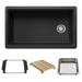 BLANCO Inteos SILGRANIT 33" Single Bowl Reversible Undermount Workstation Kitchen Sink - Anthracite