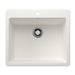 BLANCO Liven SILGRANIT 25" Single Bowl Dual Mount Kitchen Sink - White