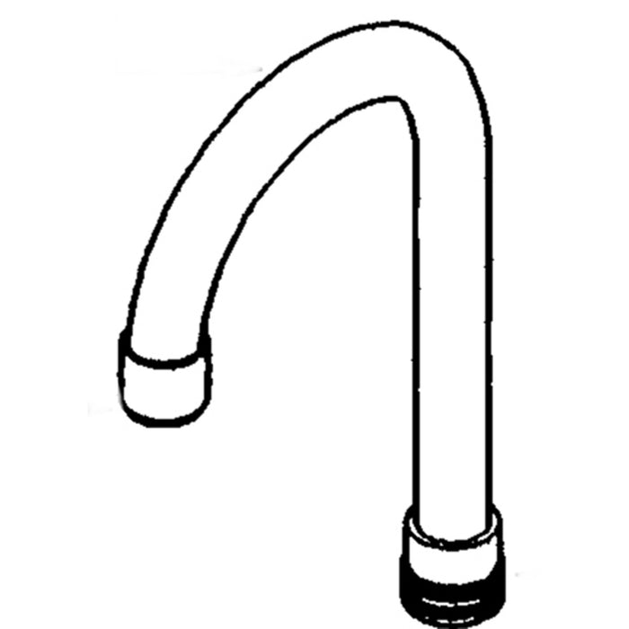 Moen Commercial 104430 Gooseneck Spout (5-3/8" Reach, 13-1/4" Height, chrome