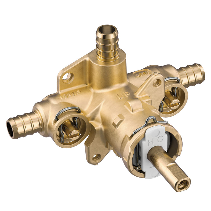 Moen M-Pact 2326 Posi-Temp(R) 1/2" crimp ring PEX connection includes pressure balancing, default