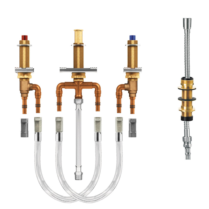 Moen M-Pact 9793 Roman tub with diverter 10" - 24" center 1/2" CPVC crimp ring PEX connection, default