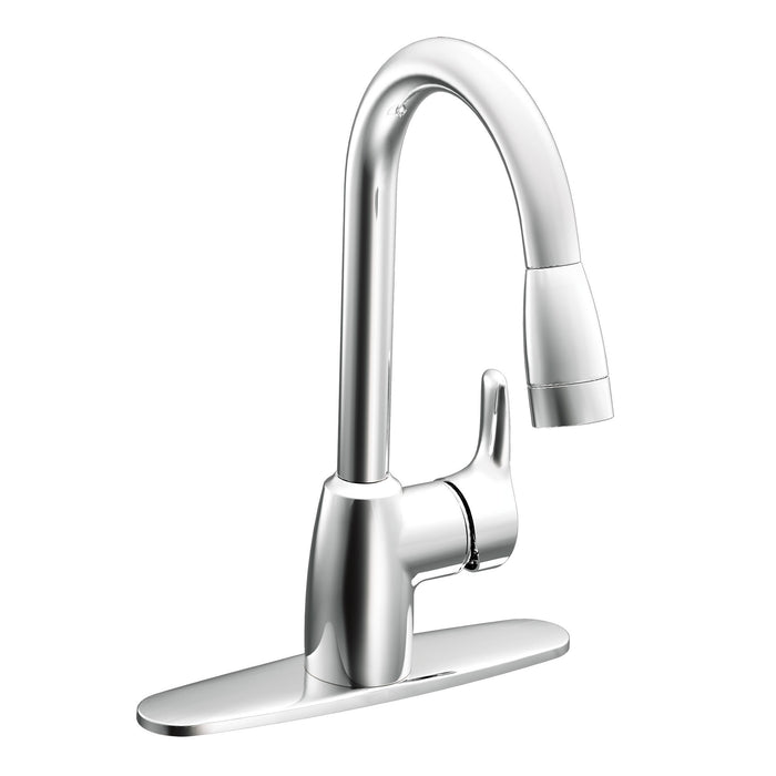 Moen CA42519 Baystone 1H Kd Pd Lvr Fsl 3/8 Qc Chr
