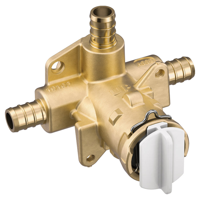 Moen M-Pact FP62325 Includes bulk pack Posi-Temp(R) 1/2" crimp ring PEX connection pressure balancing, default