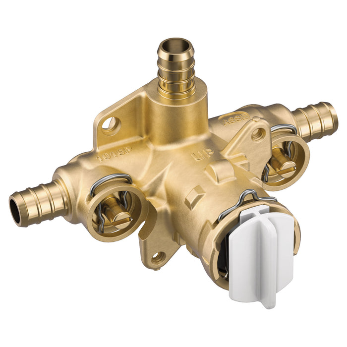 Moen M-Pact FP62326 Includes bulk pack Posi-Temp(R) 1/2" crimp ring PEX connection pressure balancing, default
