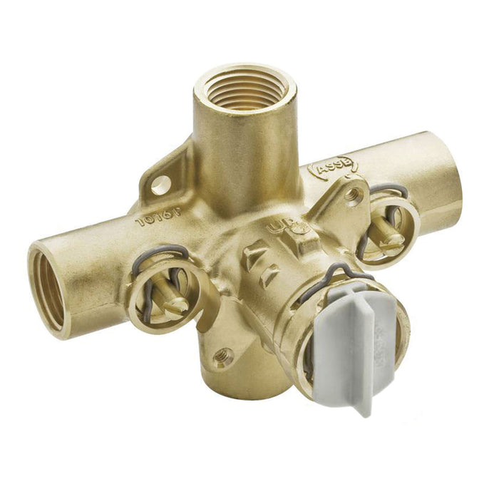 Moen FP62390 1/2 Inch Ips Posi-Temp Pressure Balancing Rough-in Valve and Pre - Installed Flush Plug with Stops, default