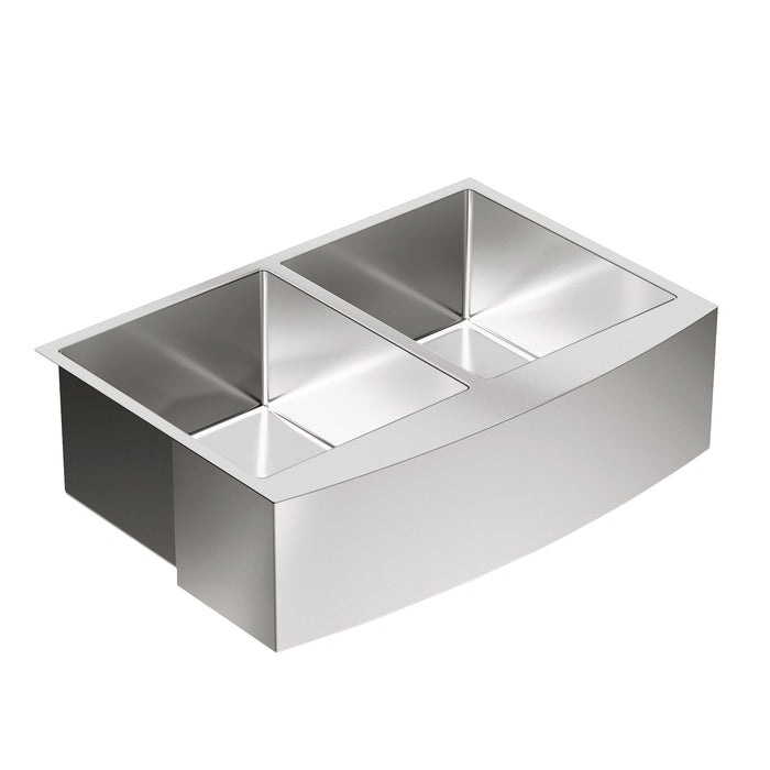 Moen Prep G18220 29-15/16X20-5/8 Stainless Steel 18 Gauge Double Bowl Sink, satin stainless