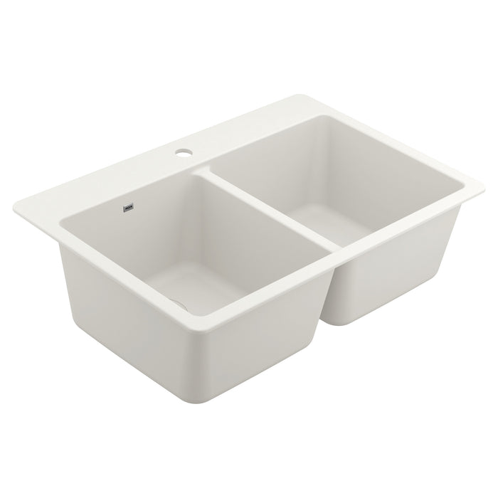 Moen Host GGW3028 Granite granite double bowl dual mount sink