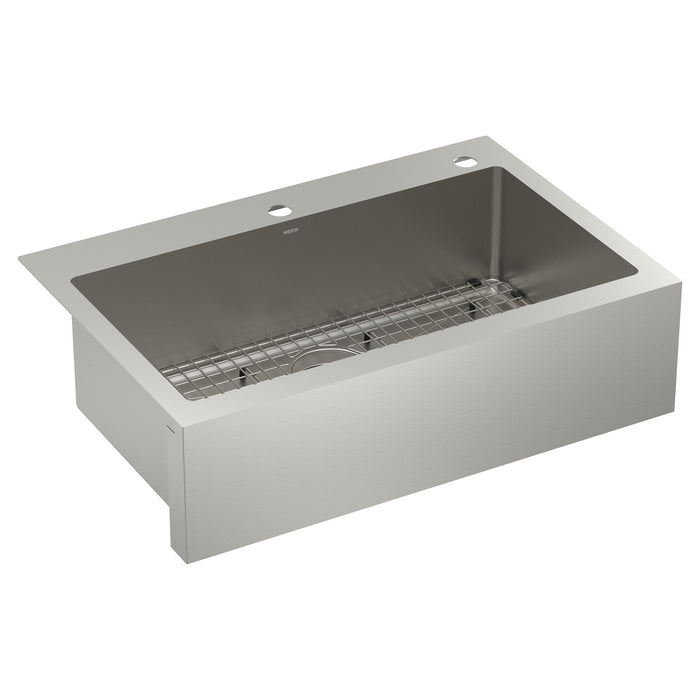 Moen Prep GS181092 33"X22" Stainless Steel 18 Gauge Single Bowl Dual Mount Sink