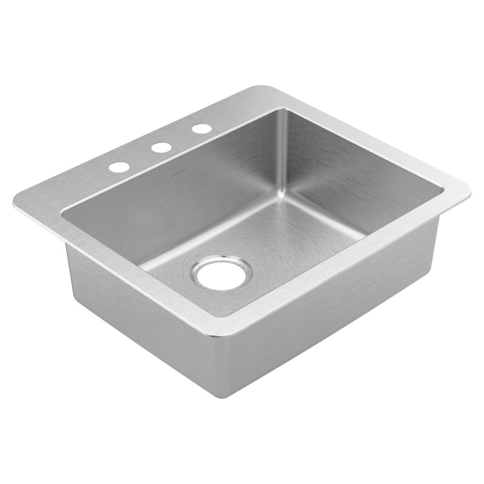 Moen Prep GS181723 25"X22" Stainless Steel 18 Gauge Single Bowl Drop In Sink