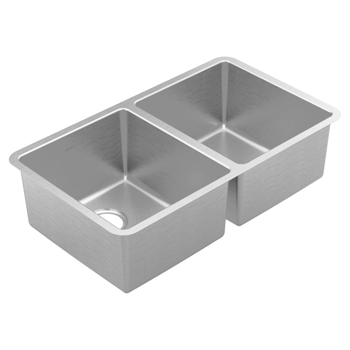 Moen Prep GS18259 Steel 18 Gauge Double Bowl Sink
